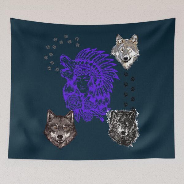 Item preview, Blue wolf lady  designed and sold by FitCustomDesign.