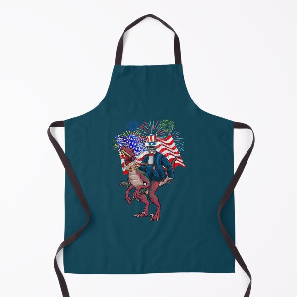 Item preview, dog riding dinosaur fireworks american flag designed and sold by FitCustomDesign.