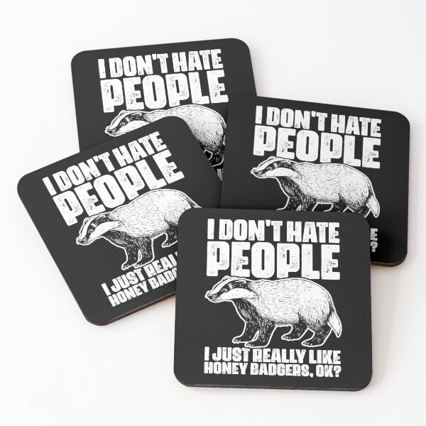Item preview, I Don't Hate People Funny Honey Badgers For Honey Badger Fan designed and sold by Nessshirts.