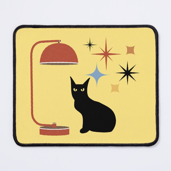 Item preview, Retro Mid Century Atomic Black Cat, Mid century cat,retro atomic cats, designed and sold by Tamas Das.