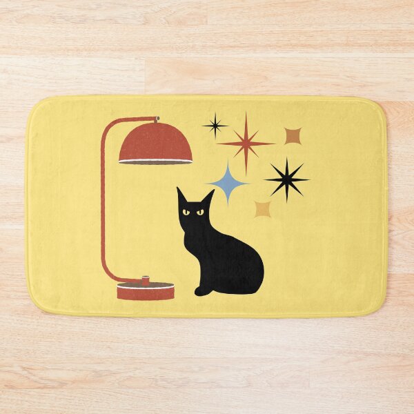 Item preview, Retro Mid Century Atomic Black Cat, Mid century cat,retro atomic cats, designed and sold by Tamas Das.