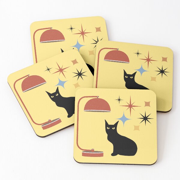 Item preview, Retro Mid Century Atomic Black Cat, Mid century cat,retro atomic cats, designed and sold by Tamas Das.