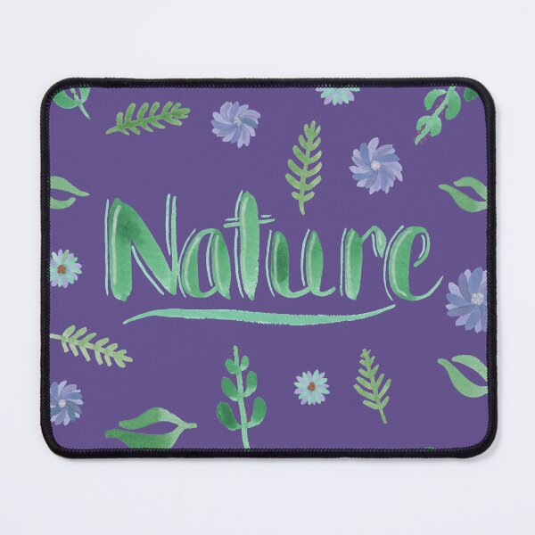 Item preview, Green Watercolor Brush Lettering - Nature with Leaves and Flowers on Ultra Violet designed and sold by Karen McFarland.