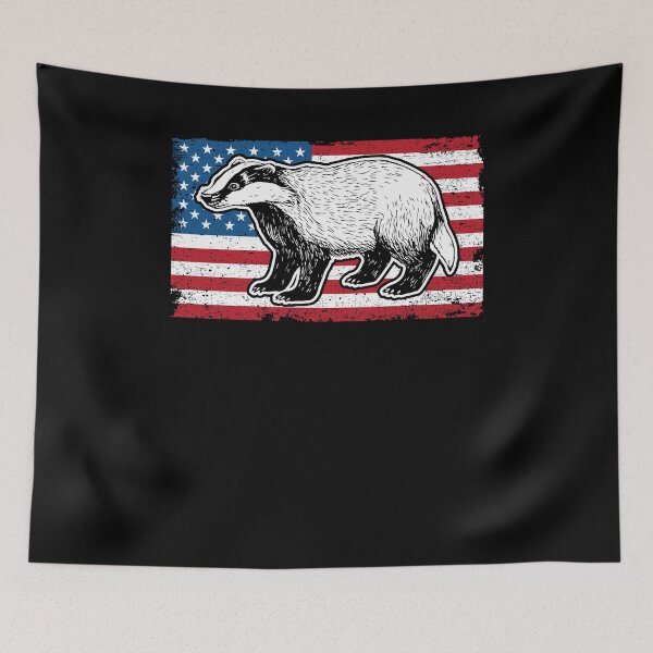Item preview, Honey Badger American Flag For A Patriot Honey Badger Lover designed and sold by Nessshirts.