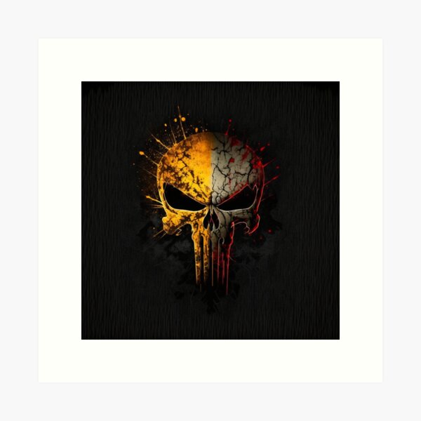 Marvel The Punisher Distressed Skull Logo1 Art Print by Sanzij