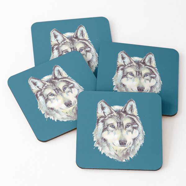 Item preview, Heather beautiful wolf face illustration profile portrait  designed and sold by FitCustomDesign.