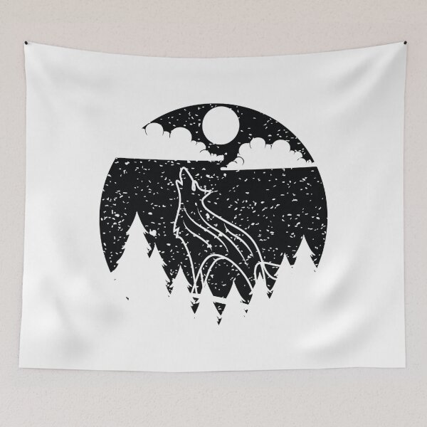 Item preview, Tshirt animal sauvage hurlement de loup au teeshirt de lune chemise de faune nordamricaine loups la nuit131 designed and sold by FitCustomDesign.