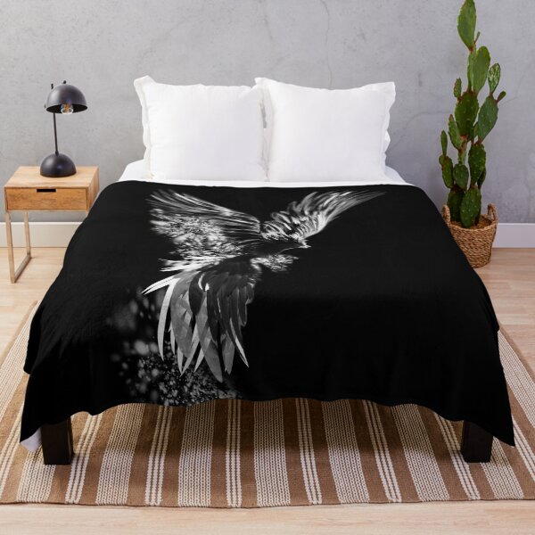 Item preview, Black and White Phoenix Drawing designed and sold by Fulya Tanak.