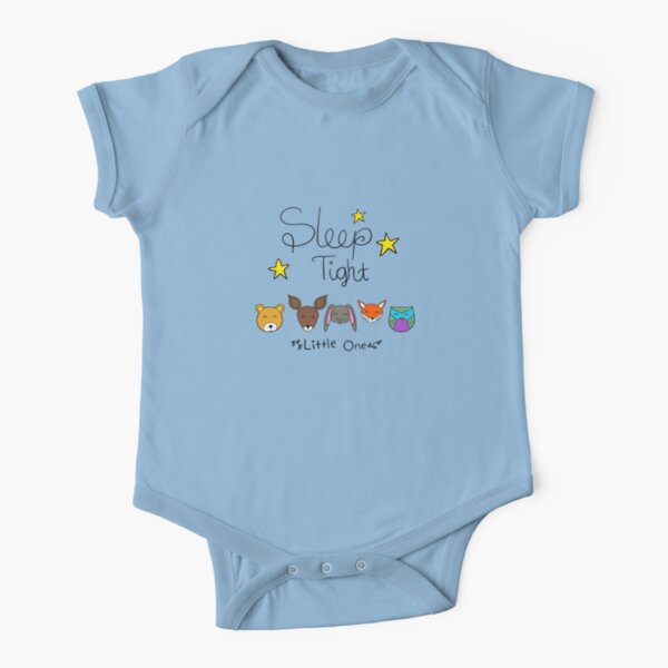 Cute and Sleepy Forest Animals Short Sleeve Baby One-Piece