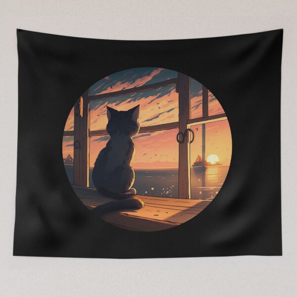Item preview, Cat Watching Sunset : For Sunset Lovers designed and sold by Ameripensia.