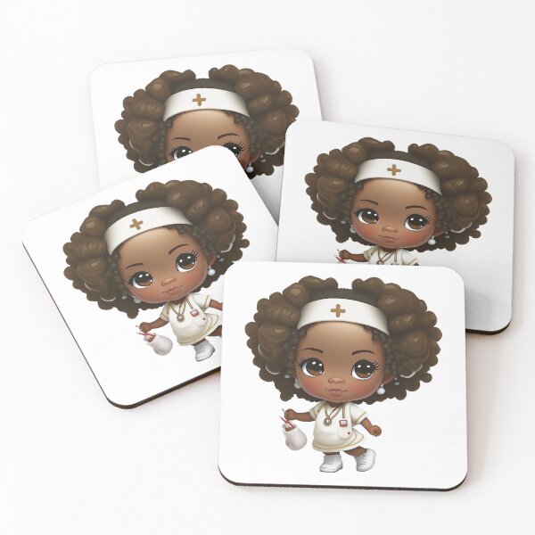 Item preview, Chibi Black Nurse with Afro designed and sold by TheChibiStore.