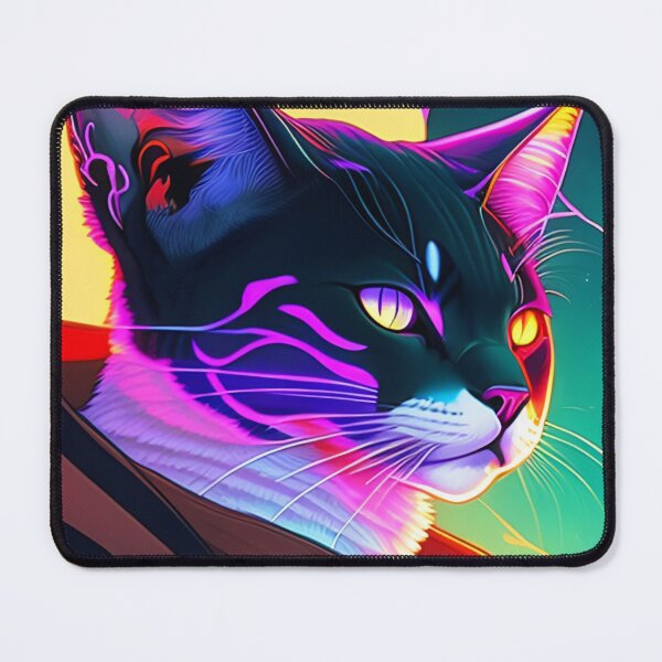 Item preview, Cool cat warrior illustration in the space, colorful vibrant digital art 4 designed and sold by vishalraifx.