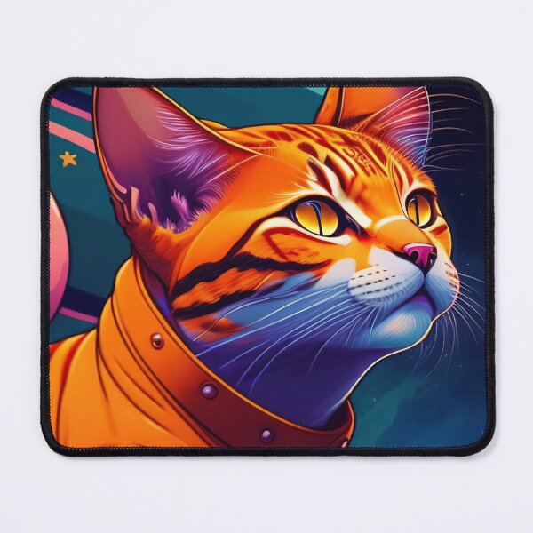 Item preview, Cool cat warrior illustration in the space, colorful vibrant digital art 7 designed and sold by vishalraifx.