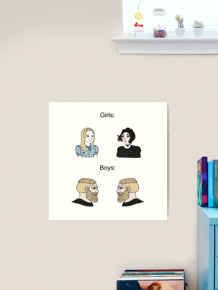 Doomer Girl and boy meme Poster Poster by DreamMeArt