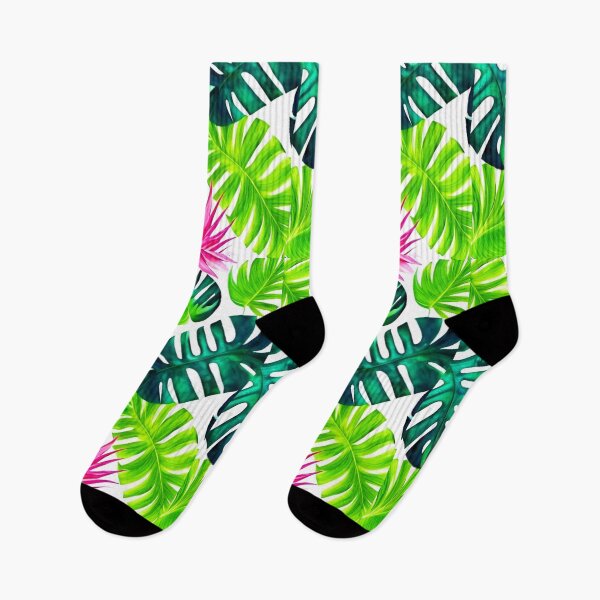 Item preview, Tropical monstera leaves and flowers designed and sold by Ascooepics.