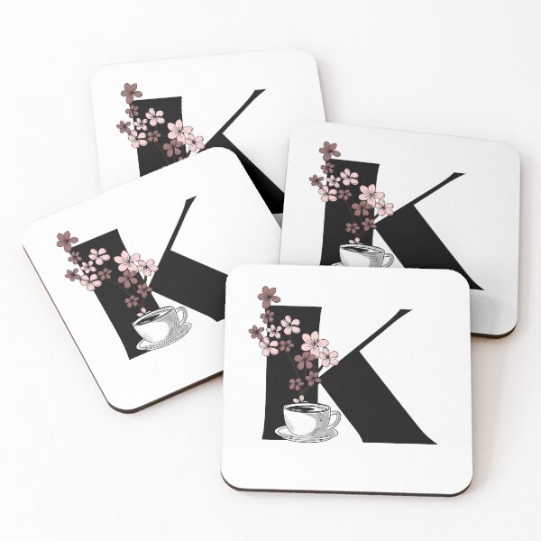 Item preview, Floral Coffee Monogram Letter K designed and sold by Lyssarien.