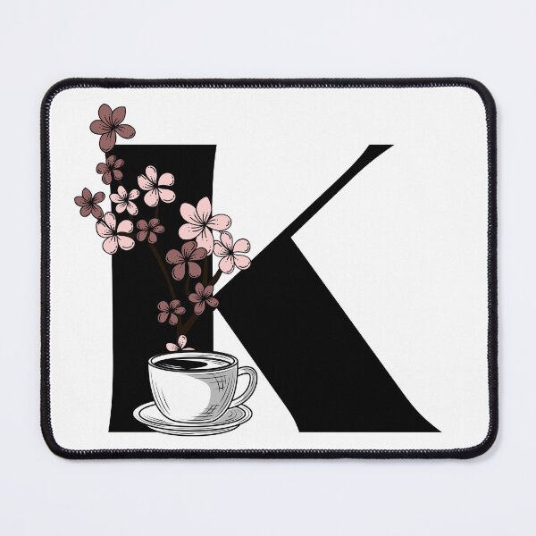 Item preview, Floral Coffee Monogram Letter K designed and sold by Coffee Lifestyle.