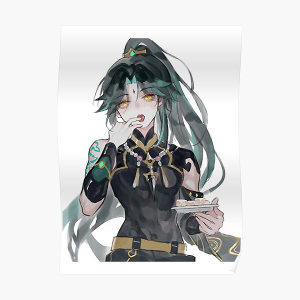"Xiao Genshin Impact Fanart Ponytail Xiao Genshin Xiao Eating Almond