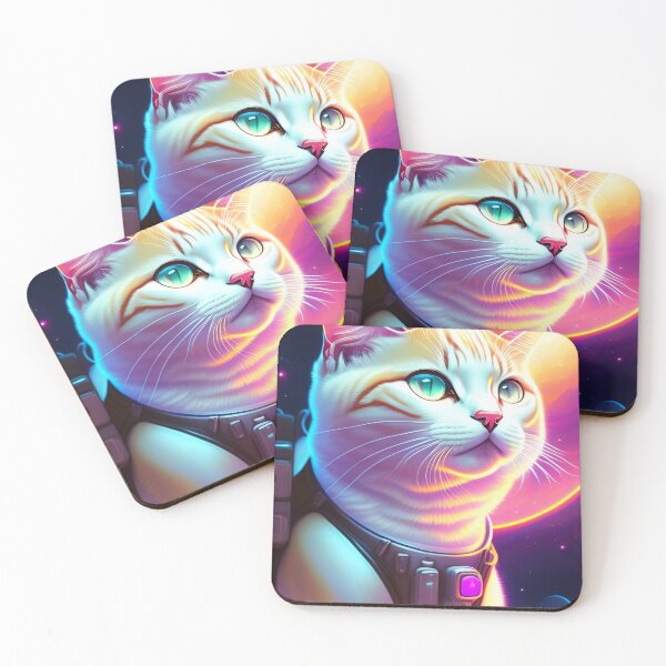 Item preview, Cool cat astronaut illustration in the space, colorful vibrant digital art 23 designed and sold by vishalraifx.