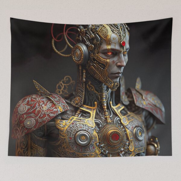 Item preview, Steampunk Cyborg Detailed Gold and Metal Armor Artwork designed and sold by jojolescargot.