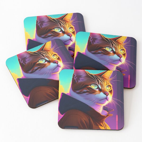 Item preview, Cool cat astronaut illustration in the space, colorful vibrant digital art 31 designed and sold by vishalraifx.