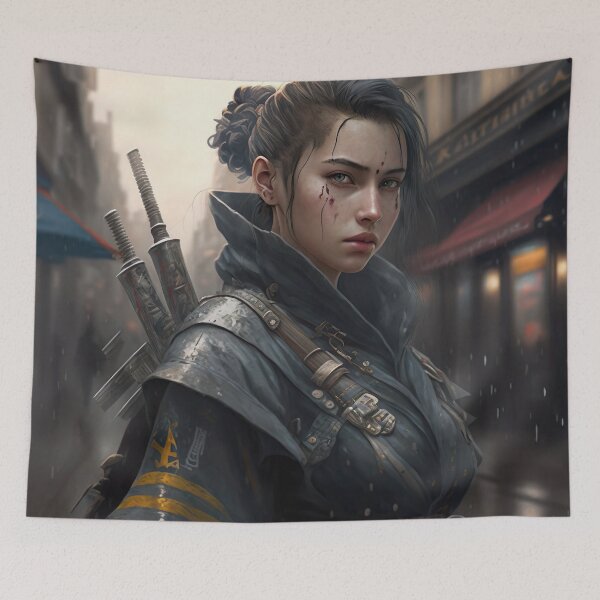 Item preview, Cute Samurai Women Futuristic Armor - Artwork designed and sold by jojolescargot.