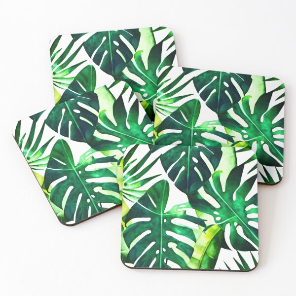Item preview, Monstera leaves watercolor art designed and sold by Ascooepics.