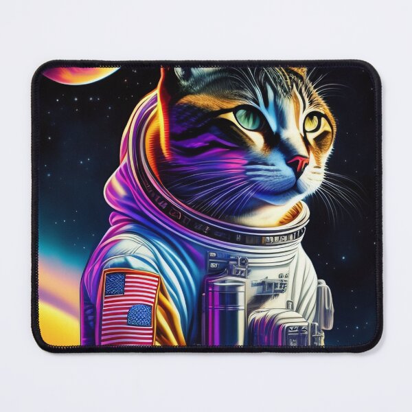 Item preview, Cool cat astronaut illustration in the space, colorful vibrant digital art 40 designed and sold by vishalraifx.