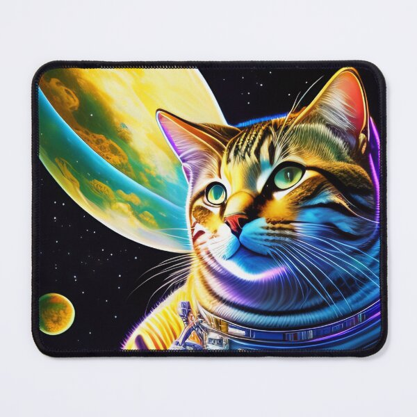 Item preview, Cool cat astronaut illustration in the space, colorful vibrant digital art 41 designed and sold by vishalraifx.