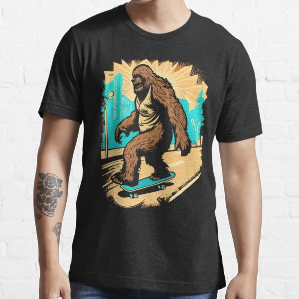 Sasquatch Going Green Traveling on Skateboard shirt Sweatshirt