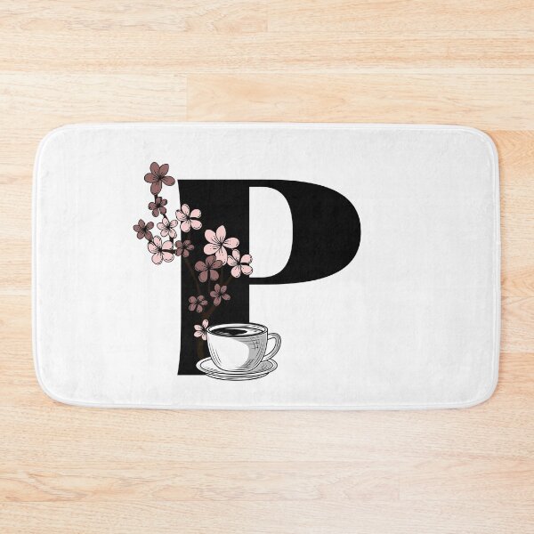 Item preview, Floral Coffee Monogram Letter P designed and sold by Coffee Lifestyle.