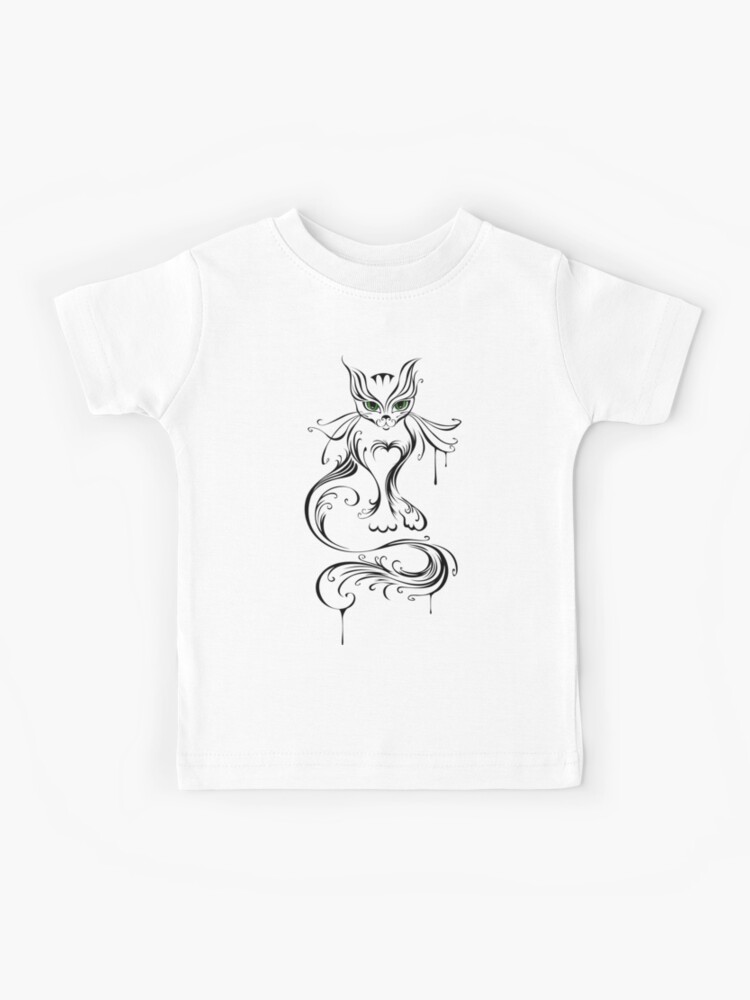 Junge Katze Tattoo Katze Kinder T Shirt Von Blackmoon9 Redbubble