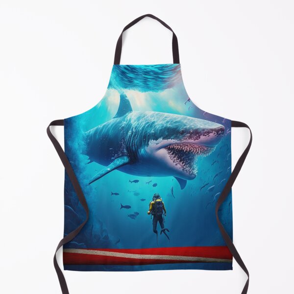 Item preview, great shark and diver designed and sold by publicidaddig.
