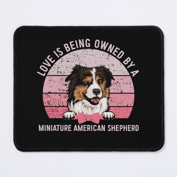 Item preview, Miniature American Shepherd Dog Love Pink Vintage Sunset Valentine designed and sold by Cuddlythopia.