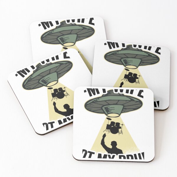 Item preview, Funny UFO Drums Abduction Drummer Drum Set Gift Funny   designed and sold by MetalThrillsArt.