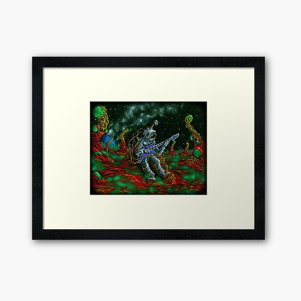 MUSIC IS HIS OXYGEN! Framed Art Print
