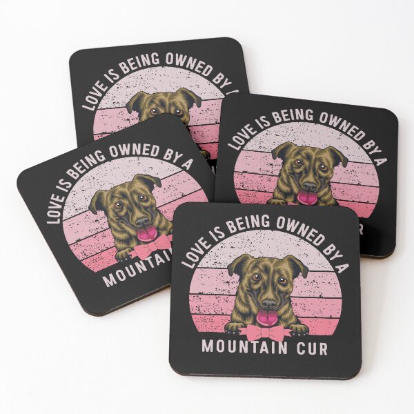 Item preview, Mountain Cur Dog Love Pink Vintage Sunset Valentine designed and sold by Cuddlythopia.