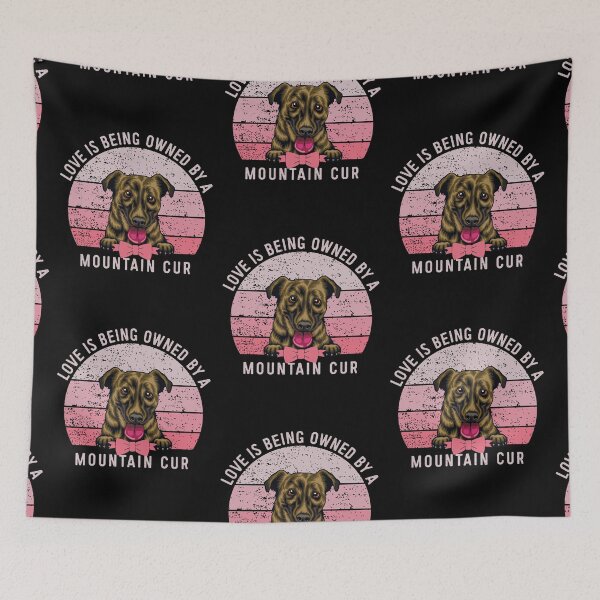 Item preview, Mountain Cur Dog Love Pink Vintage Sunset Valentine designed and sold by Cuddlythopia.
