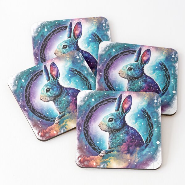 Item preview, Year of the rabbit chinese zodiac sign colorful glaxy background designed and sold by art8085.