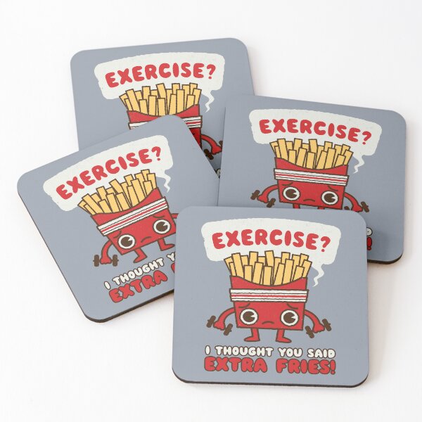 Item preview, Exercise? I thought you said Extra Fries! - Humorous Cartoon Gym Funny Workout Graphic  designed and sold by WeirdPunderful.