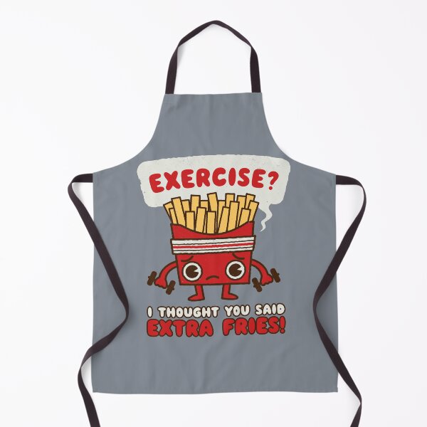 Item preview, Exercise? I thought you said Extra Fries! - Humorous Cartoon Gym Funny Workout Graphic designed and sold by WeirdPunderful.