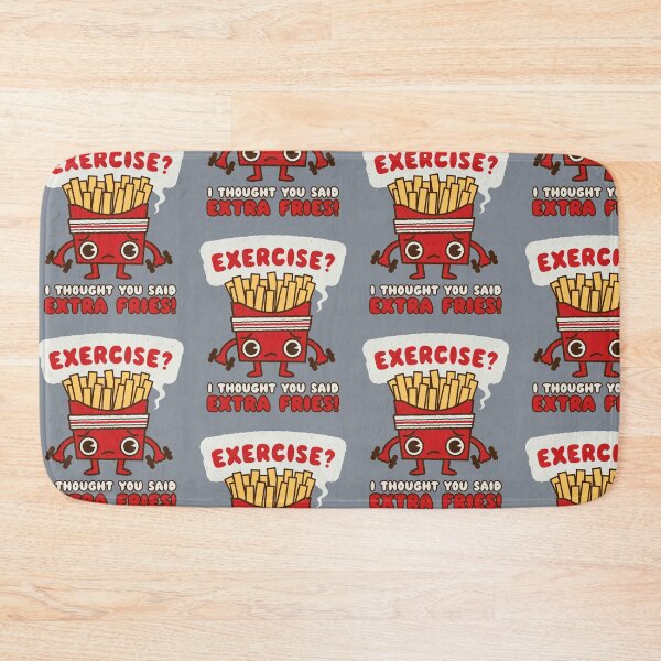 Item preview, Exercise? I thought you said Extra Fries! - Humorous Cartoon Gym Funny Workout Graphic  designed and sold by WeirdPunderful.