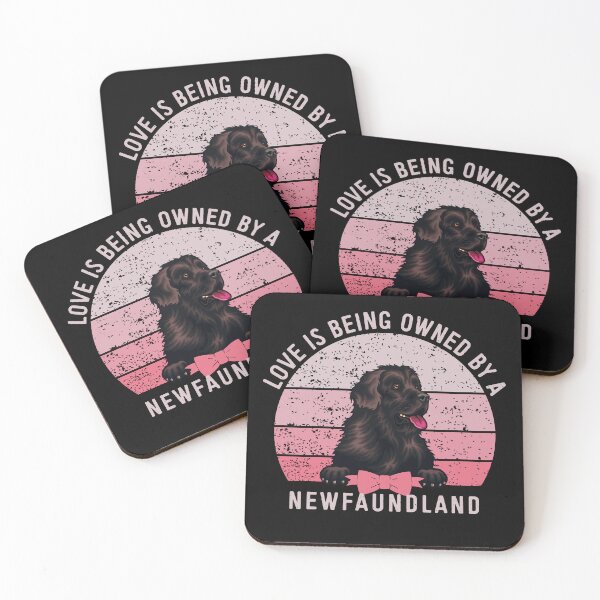 Item preview, Newfoundland Dog Love Pink Vintage Sunset Valentine designed and sold by Cuddlythopia.