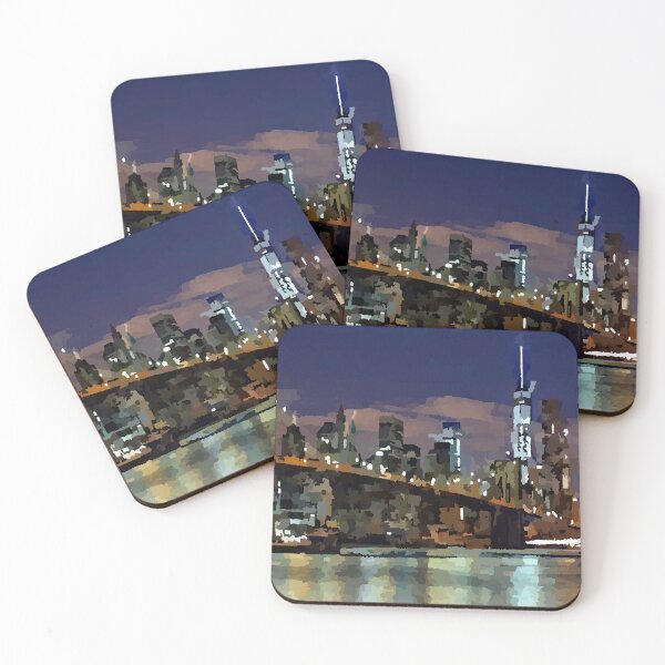 Item preview, New York City Lower Manhattan Brooklyn Bridge Skyline designed and sold by Jon-Baran.