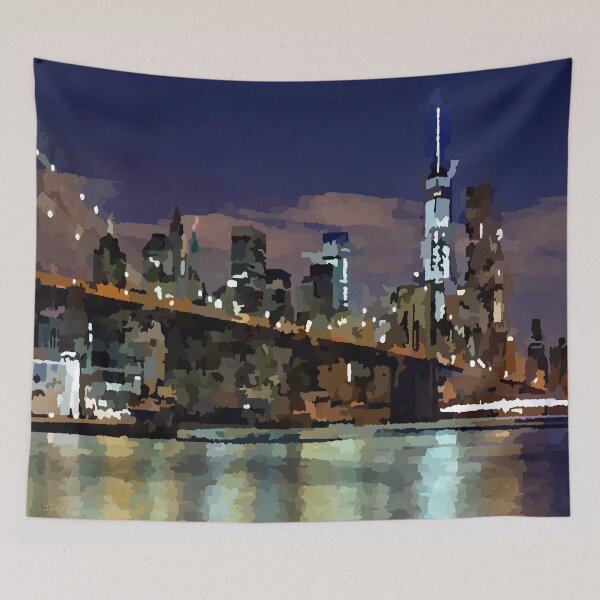 Item preview, New York City Lower Manhattan Brooklyn Bridge Skyline designed and sold by Jon-Baran.