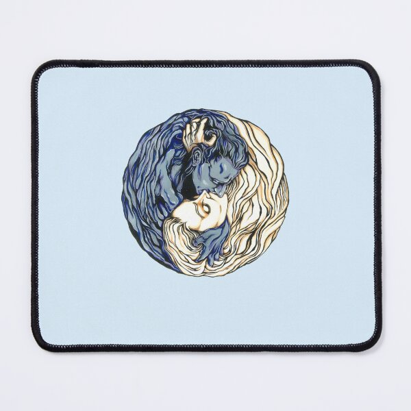 Item preview, Yin Yang Love - Blue and White - Traditional Art - Pen and Ink designed and sold by SubQtaneousArt.