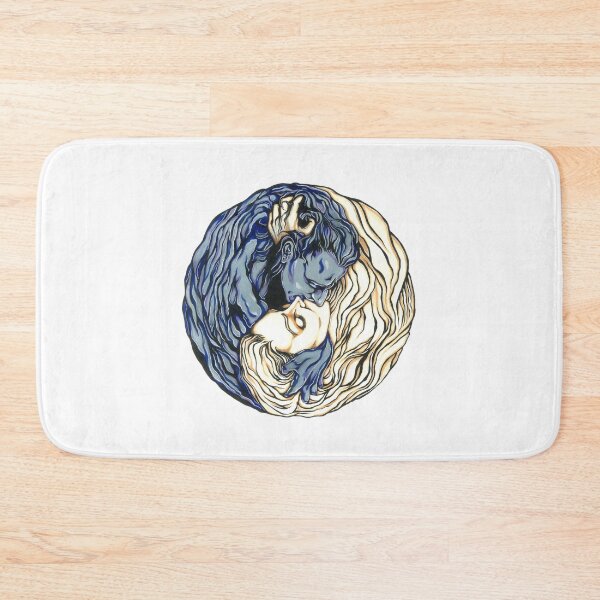 Item preview, Yin Yang Love - Blue and White - Traditional Art - Pen and Ink designed and sold by SubQtaneousArt.