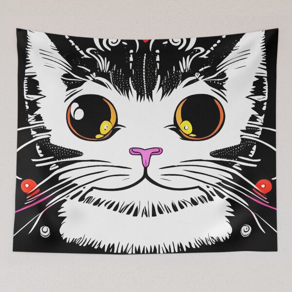 Item preview, Kitten cartoon with hearts - cat designed and sold by Dalive.
