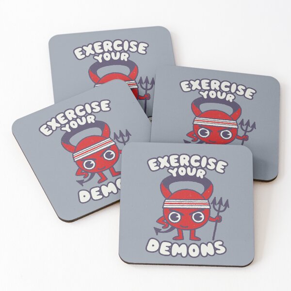 Item preview, Exercise Your Demon - Humorous Cartoon Gym Funny Workout Graphic  designed and sold by WeirdPunderful.