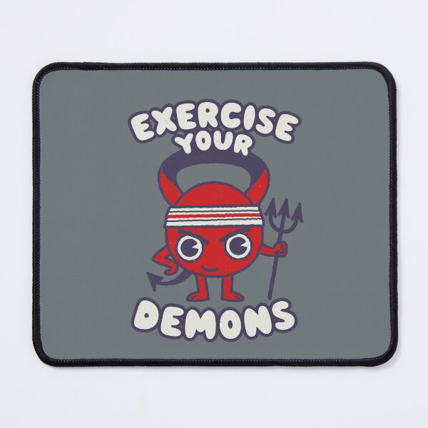 Item preview, Exercise Your Demon - Humorous Cartoon Gym Funny Workout Graphic  designed and sold by WeirdPunderful.